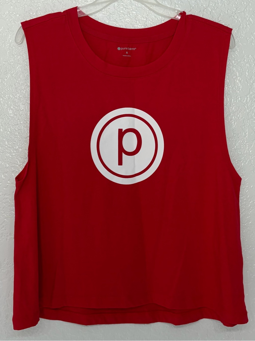 Pure Barre Branded Logo Red Muscle Tank Women's US Size XL